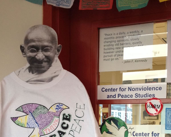 Gandhi at the Center for Nonviolence and Peace Studies, University of Rhode Island